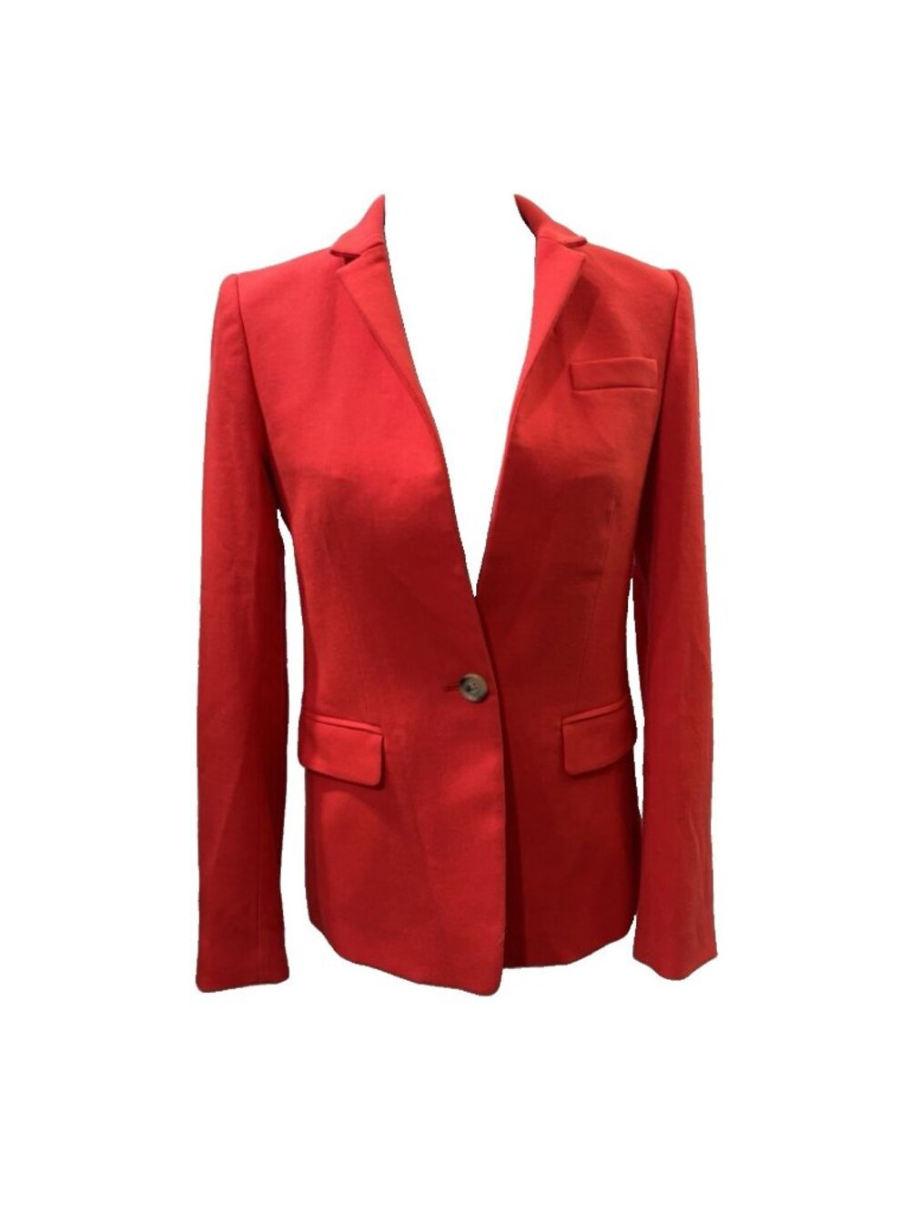 J Crew Orange Red Regent Blazer Women 4 Wool Blend Single Button Career Wear